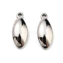 304 Stainless Steel Charms, Horse Eye Charm, Stainless Steel Color, 12x5x2.5mm, Hole: 1.2mm(STAS-R124-06P)