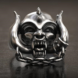 Alloy Skull Finger Ring, Gothic Punk Jewelry for Men Women, Platinum, US Size 11(20.6mm)(SKUL-PW0002-024F-P)