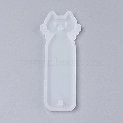 Silicone Bookmark Molds, Resin Casting Molds, Cat Shape, White, 93x35x4.5mm, Inner Diameter: 89x31mm(DIY-P001-01A)
