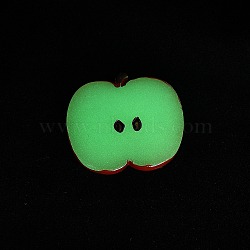 Luminous Resin Fruit Slice Display Decoration, for Home Office Desk Decoration, Glow in the Dark, Apple, 37x42x4.5mm(DJEW-B014)