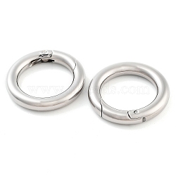 Non-Tarnish 304 Stainless Steel Spring Gate Rings, O Rings, Stainless Steel Color, 6 Gauge, 24x4mm, Inner Diameter: 16mm(STAS-Q032-1B)