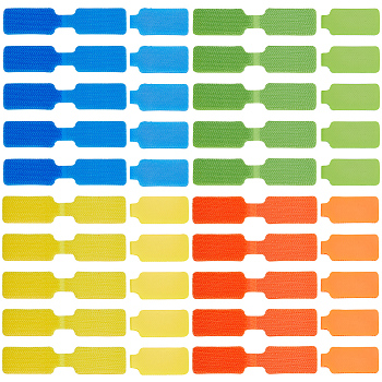 40Pcs 4 Colors Nylon Hook & Loop Cable Labels, Paste Wire Labels, Writable Cord Tag for Cord Management, Mixed Color, 2x4.5x0.3cm, 10pcs/color