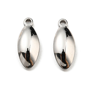 304 Stainless Steel Charms, Horse Eye Charm, Stainless Steel Color, 12x5x2.5mm, Hole: 1.2mm