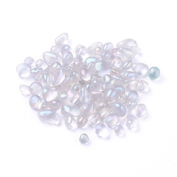 Synthetic Moonstone Beads, Holographic Beads, Undrilled/No Hole, Chips, 7~13x5~6.5x4~6mm, about 100g/bag