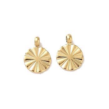 304 Stainless Steel Charms, Flat Round Charms, Real 18K Gold Plated, 7x5x2mm, Hole: 1mm