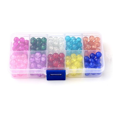 Spray Painted Transparent Crackle Glass Beads Strands(CCG-X0002-B)-2