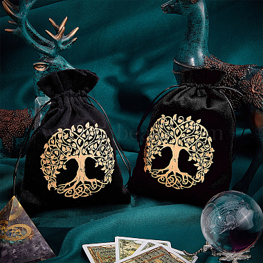 1Pc Tree of Life Pattern Velvet Packing Pouches(TP-DJ0001-01A)-6