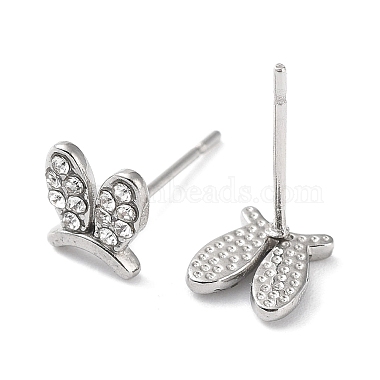 304 boucles d'oreilles en acier inoxydable avec strass(EJEW-Q788-02P)-2