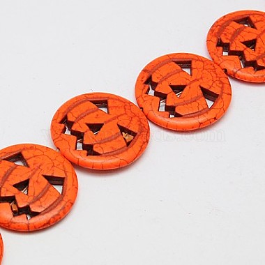 15mm OrangeRed Pumpkin Synthetic Turquoise Beads