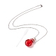 Glass Perfume Vial with Crown Pendant Necklace(NJEW-H218-01B)-3