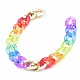 Rainbow Handmade Transparent Acrylic & CCB Plastic Curb Chains(AJEW-JB00832)-1