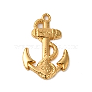 Ion Plating(IP) 304 Stainless Steel Pendants, Anchor Charms, Real 18K Gold Plated, 29x20x2mm, Hole: 1.8mm(STAS-N103-64G)