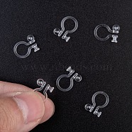 Plastic Clip-on Earring Findings, Clear, 11x8mm, Hole: 0.75mm, Ball: 3mm(KY-P007-F01)