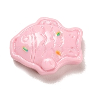 Opaque Resin Decoden Cabochons, Pink, Fish, 14x17x5.5mm(CRES-P032-A05)