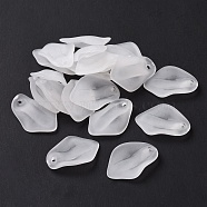 Transparent Acrylic Pendants, Frosted, Leaf, WhiteSmoke, 23x16x3.5mm, Hole: 1.8mm, about 980pcs/500g(OACR-A017-16)