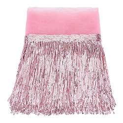 Sequin Tassel Trimming, Pearl Pink, 250mm, tassel: about 180mm(DIY-WH0430-536C)