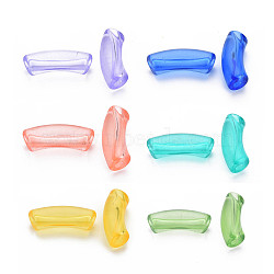 Transparent Acrylic Beads, Curved Tube, Mixed Color, 32x9.5x8mm, Hole: 1.8mm, about 330pcs/500g(MACR-S372-002C-M)