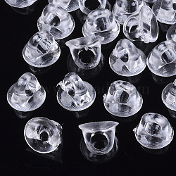 Transparent AS Plastic Charm Base Settings, for Flat Back Cabochons, Hair Findings, DIY Hair Tie Accessories, Clear, 8x6mm, hole: 3mm, about 10000pcs/bag(FIND-T064-006B-01)