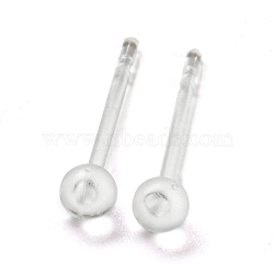 Resin Stud Earring Findings, Ball, Clear, 14mm, Pin: 0.8mm(X1-FIND-H046-10)