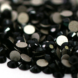 Glass Flat Back Rhinestone, Grade A, Back Plated, Faceted, Half Round, Jet, SS10, 2.7~2.8mm, 1440pcs/bag(X-RGLA-C002-SS10-280)