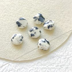 Shell Shape Handmade Porcelain Beads, Black, 12~12.5x13~13.5x7~7.5mm, Hole: 1.8~2mm(PORC-E022-01E)