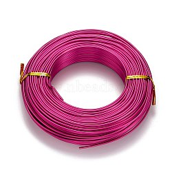Round Aluminum Wire, Flexible Craft Wire, for Beading Jewelry Doll Craft Making, Fuchsia, 12 Gauge, 2.0mm, 55m/500g(180.4 Feet/500g)(AW-S001-2.0mm-05)