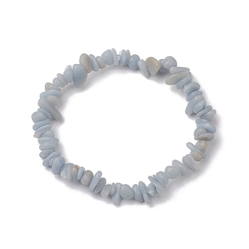 Natural Angelite Chip Beaded Stretch Bracelets, Inner Diameter: 2~2-1/8 inch(5.2~5.5cm)