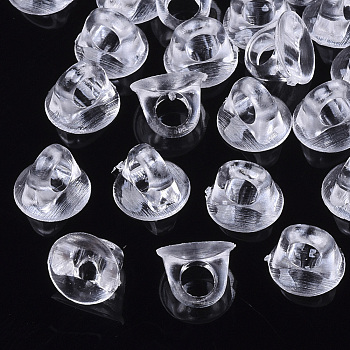 Transparent AS Plastic Charm Base Settings, for Flat Back Cabochons, Hair Findings, DIY Hair Tie Accessories, Clear, 8x6mm, hole: 3mm, about 10000pcs/bag