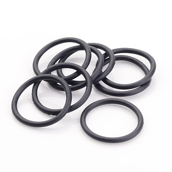 Rubber O Ring Connectors, Linking Ring, Black, 21x1.5~2mm, Inner Diameter: 18mm