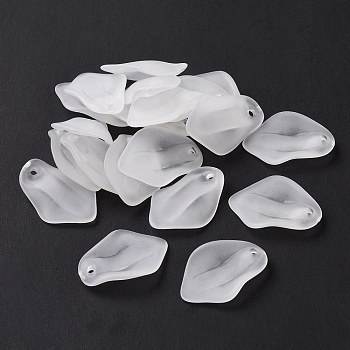 Transparent Acrylic Pendants, Frosted, Leaf, WhiteSmoke, 23x16x3.5mm, Hole: 1.8mm, about 980pcs/500g