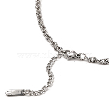 Non-Tarnish 304 Stainless Steel Mesh Chain Necklace(BJEW-B072-02P)-3