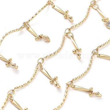Clear Brass+Glass Bar Link Chains Chain