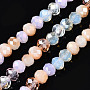Misty Rose Rondelle Glass Beads(X-EGLA-T020-12E)