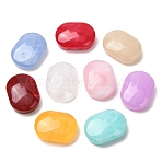 Two-Tone Imitation Gemstone Acrylic Beads, Oval, Mixed Color, 27x20x16mm, Hole: 3mm, about 140pcs/500g(AC-CBA7B05-18)