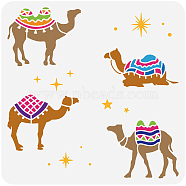 PET Hollow Out Drawing Painting Stencils, for DIY Scrapbook, Photo Album, Camel Pattern, 30x30cm(DIY-WH0391-0130)