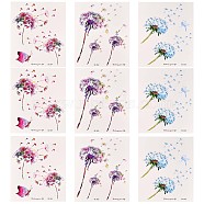 Dandelion Body Art Tattoos, Waterproof Self Adhesive Temporary Tattoo, Mixed Color, 15x10.5cm(JX100A)
