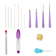 SUPERFINDINGS Jewelry Tool Kits, including 1 Set Diamond Coated Bead Hole Reamer, 1 Set High Manganese Steel Collapsible Big Eye Beading Needles, 1Pc Sewing Scissors, Mixed Color(TOOL-FH0001-54)