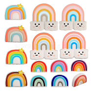 14Pcs 14 Style Silicone Beads, DIY Nursing Necklaces and Bracelets Making, Chewing Pendants For Teethers, Rainbow, Mixed Color, 18~38x25~38.5x8.5~10mm, Hole: 2~2.5mm, 1pc/style(SIL-CA0002-71)