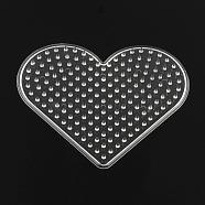 Heart ABC Plastic Pegboards used for 5x5mm DIY Fuse Beads, Clear, 80x93x5mm(DIY-Q009-14)