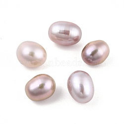 Natural Keshi Pearl Beads, Freshwater Pearl, No Hole/Undrilled, Rice, Lilac, 9~10x7~8mm(PEAR-N020-07B)