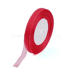 Sheer Organza Ribbon, Wide Ribbon for Wedding Decorative, Red, 3/4 inch(20mm), 25yards(22.86m)(RS20mmY-260)