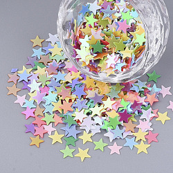 Ornament Accessories, PVC Plastic Paillette/Sequins Beads, No Hole/Undrilled Beads, Star, Mixed Color, 5x5.5x0.4mm, about 2000pcs/bag(PVC-T005-003)