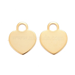201 Stainless Steel Pendants, Heart, Real 24k Gold Plated, 19.5x16x0.8mm, Hole: 4.3x4.3mm(STAS-K217-51B-G)