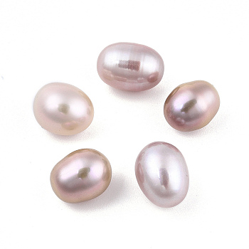 Natural Keshi Pearl Beads, Freshwater Pearl, No Hole/Undrilled, Rice, Lilac, 9~10x7~8mm