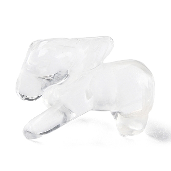 Synthetic Quartz Crystal Sculpture Display Decorations, for Home Office Desk, Elephant, 9x23x17mm