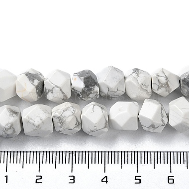 Brins de perles rondes coupées en étoile de howlite naturelle(G-M418-C16-01)-5