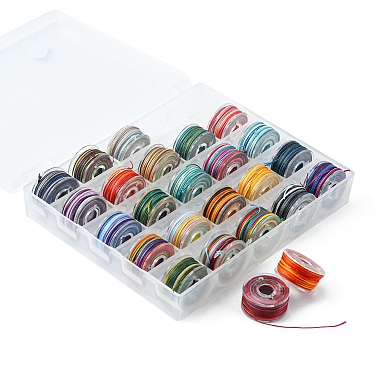 25 Rolls 25 Colors Round Segment Dyed Waxed Polyester Thread String(YC-YW0001-02B)-2