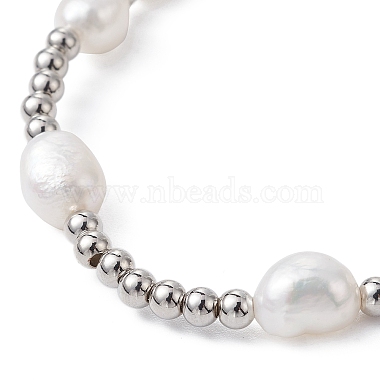 4Pcs 4 Style Natural Pearl & Brass Beaded Stretch Bracelets Set for Women(BJEW-JB09662-02)-5
