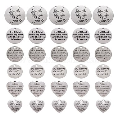 36Pcs 6 Style Tibetan Style Carved Words Alloy Pendants(FIND-LS0001-38AS)-2