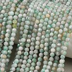 Natural Emerald Beads Strands, Round, Faceted, 3mm, Hole: 0.7mm, about 136pcs/strand, 14.96~15.35inch(38~39cm)(G-A026-A01-3mm-01)